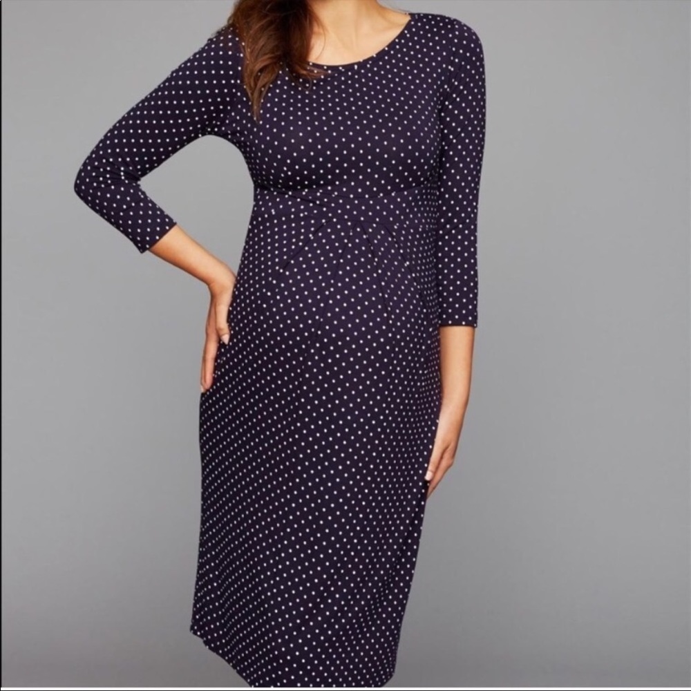 Isabella Oliver - Polka Dot Long Sleeve Dress -1